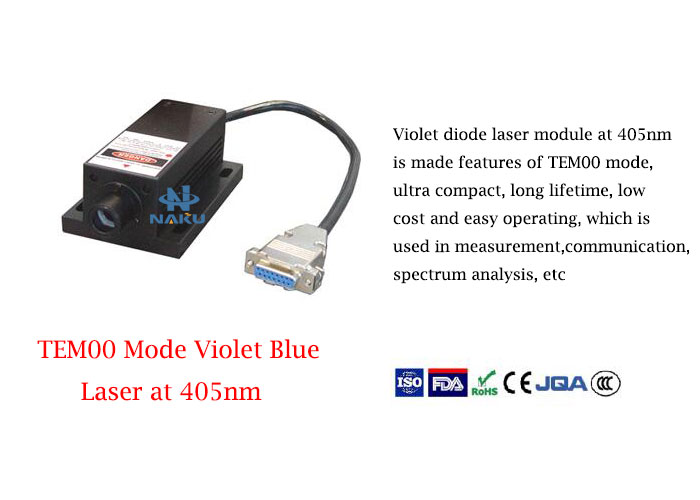 405nm TEM00 Mode Violet Blue Laser 1~30mW